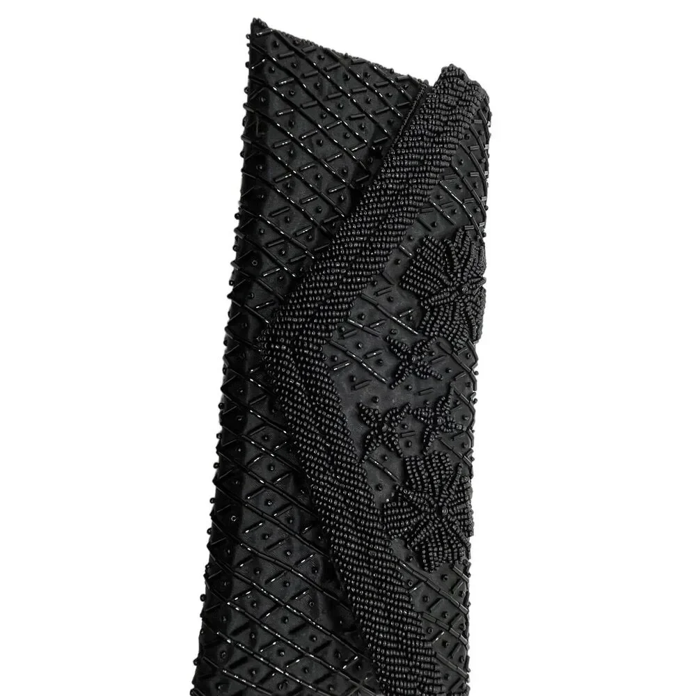 Beaded Clutch Purse Retro Evening Bag Vintage Black Opera Prom Wedding Formal